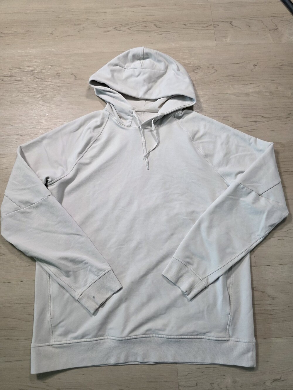 Lululemon Women Pullover Hoodie L White Long Sleeve Logo Athletic Sweatshirt Gym